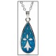 ENAMEL NECKLACE CELTIC TEARDROP+ BRETON CROSS